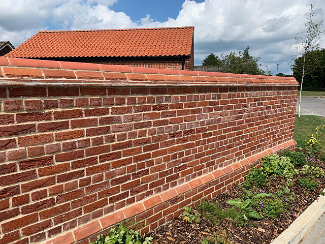 Brick copings and cappings on a wall