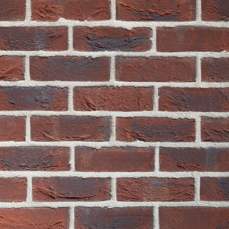 Blue Purple Antique Brick Panel With Light Mortar