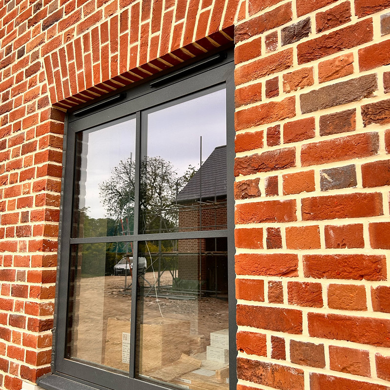 Close up of the Brookmill Blend red brick.