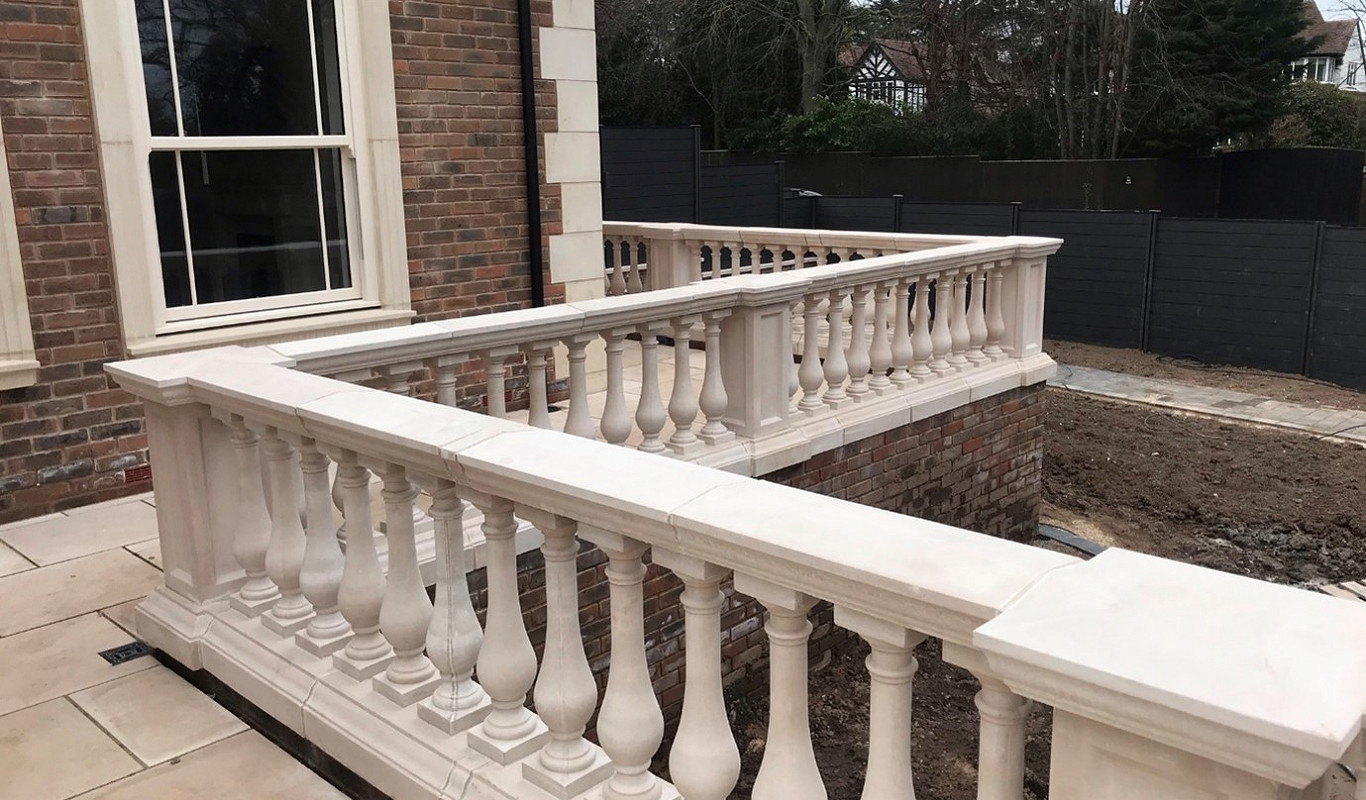 cast stone ballustrade.