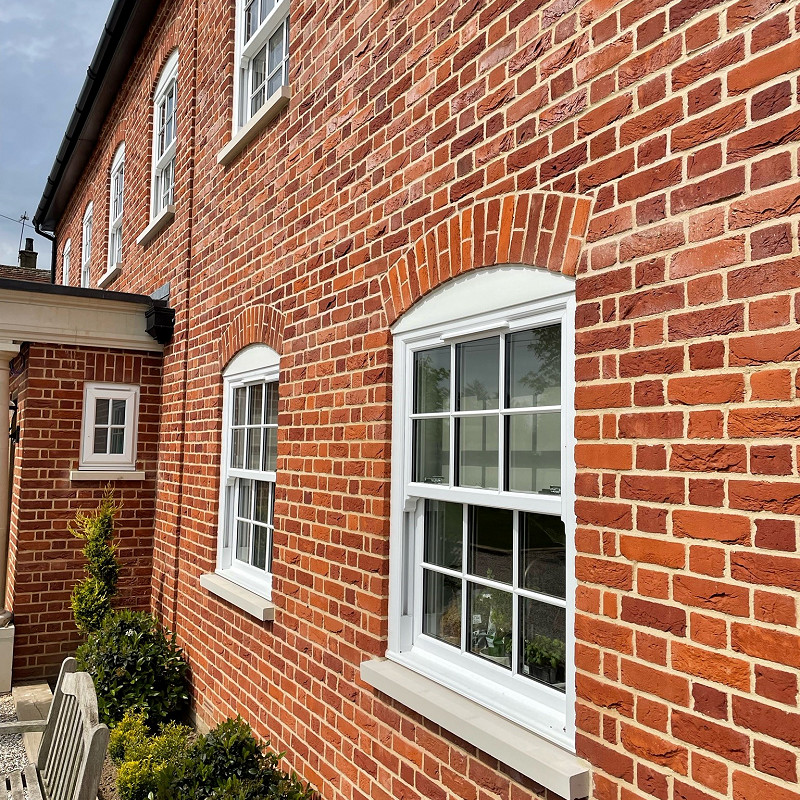 Self build house constructed in the Fine Handmade Textured Red Blend brick.