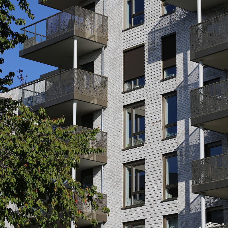 Residential dwelling showcasing the frosted white brick.