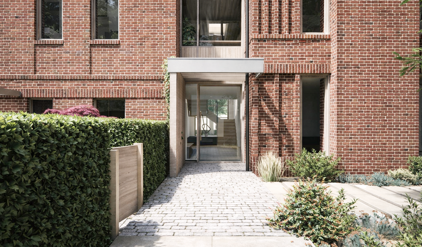 Close up showing the red textures of the south berkshire blend bricks.