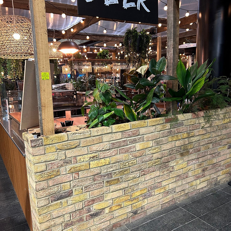 Brick display at Spitalfields market.