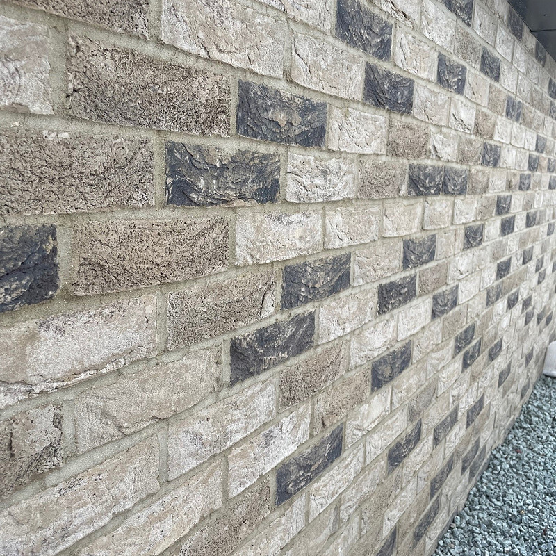 Close up of the lava grey brick