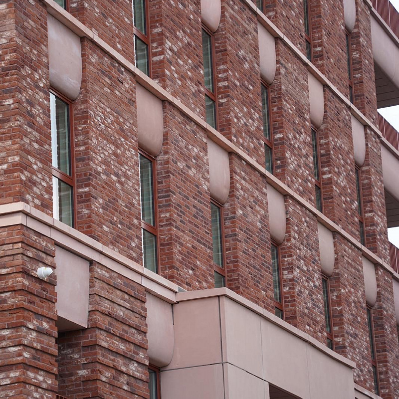 New housing project constructed in the Manchester Red brick.