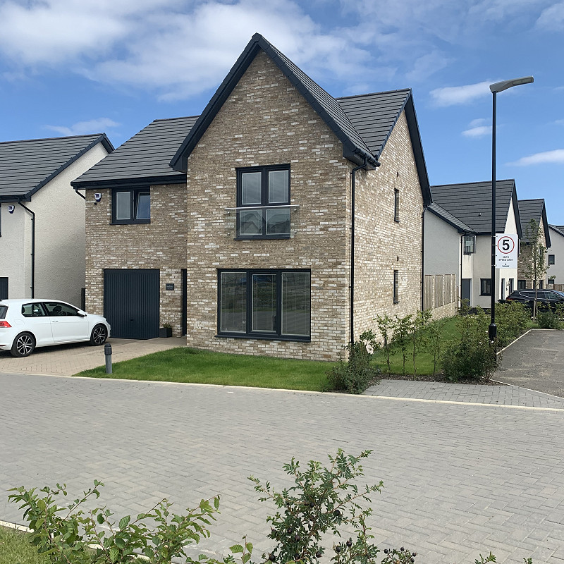 New build housing constructed in the mystique brick