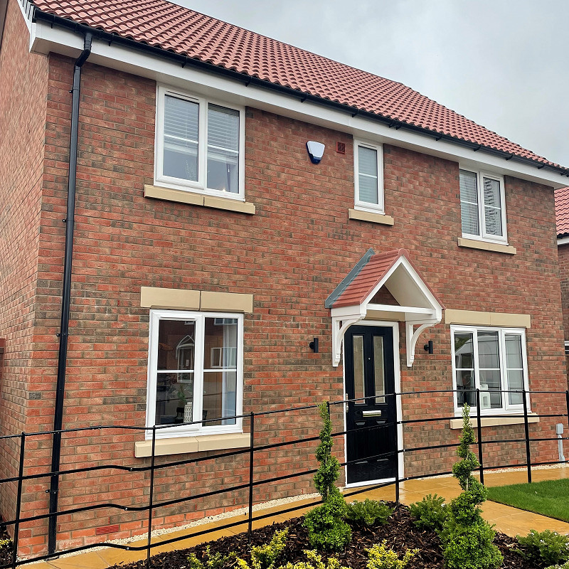 Housing development constructed in the New Town Red Multi brick.
