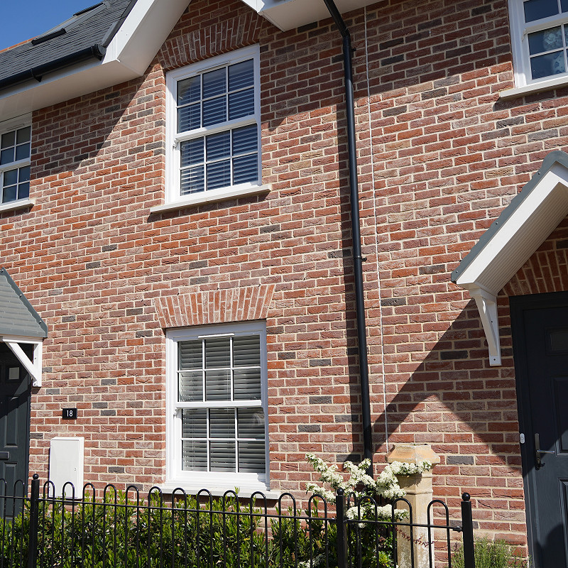 Terraced houses completed in the Old Fulford Blend brick.