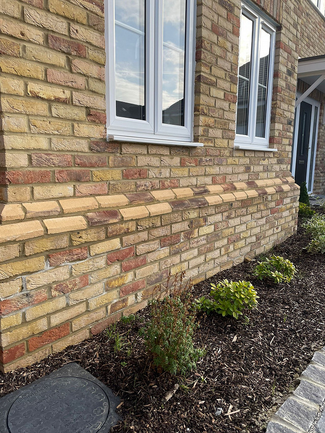 example of a plinth brick in the TBS Restoration Yellow brick.