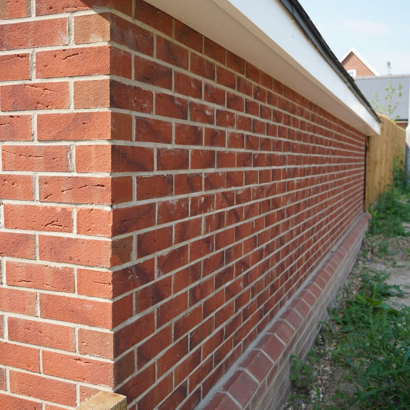 red brick wall.