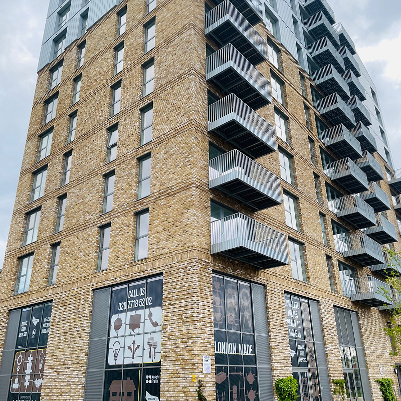 Domestic Block Of Flats with the TBS London Weathered Yellow.