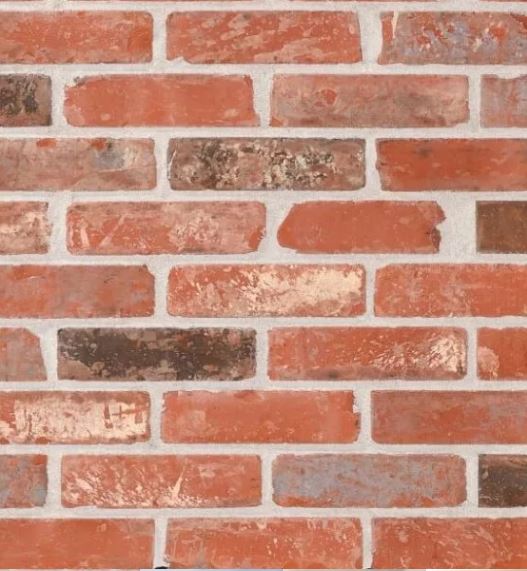 Close-up view of Welbourne antique red wirecut brick panel showcasing its texture and colour.